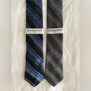 Jhane Barnes Blue & Black Silk Tie Bundle